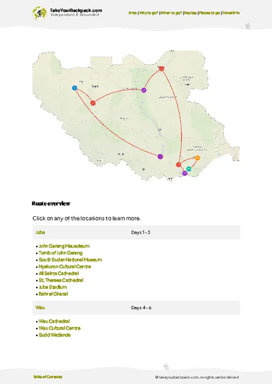 example page 4 from our offline Travel Guide for South Sudan